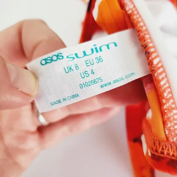 ASOS SWIM Retro Orange Halter Bikini Top - Picture 5 of 5